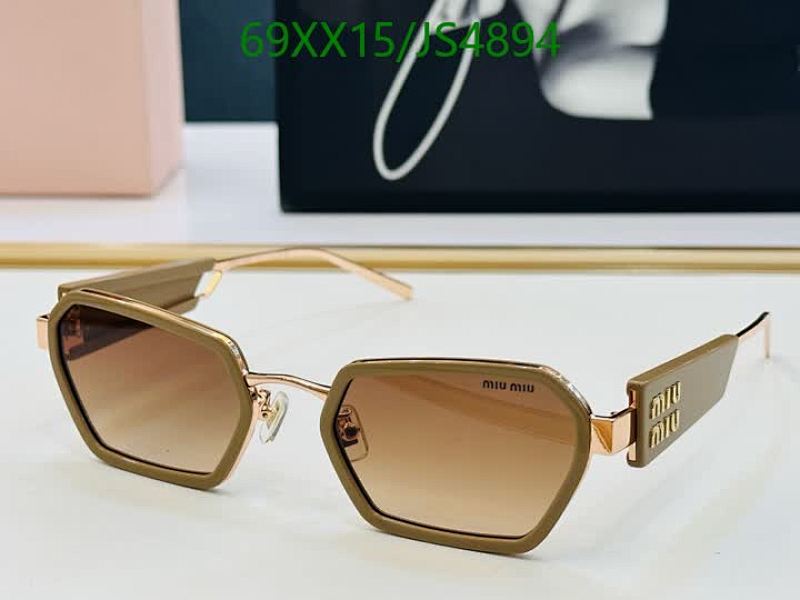 Miu Miu Women's Brown Geometric Sunglasses JS4894 - 54-23-145