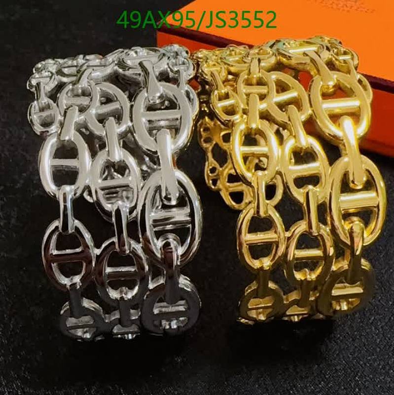 Elegant Hermès Chain Link Bracelet | Gold & Silver Tone Jewelry