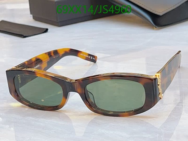 Yves Saint Laurent JS4960 Tortoiseshell Frame Sunglasses Green Lens 54-20-145