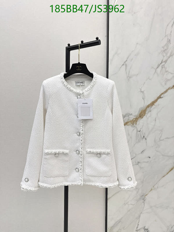 Elegant White Cotton Chanel Jacket - Classic Design, Comfortable Fit