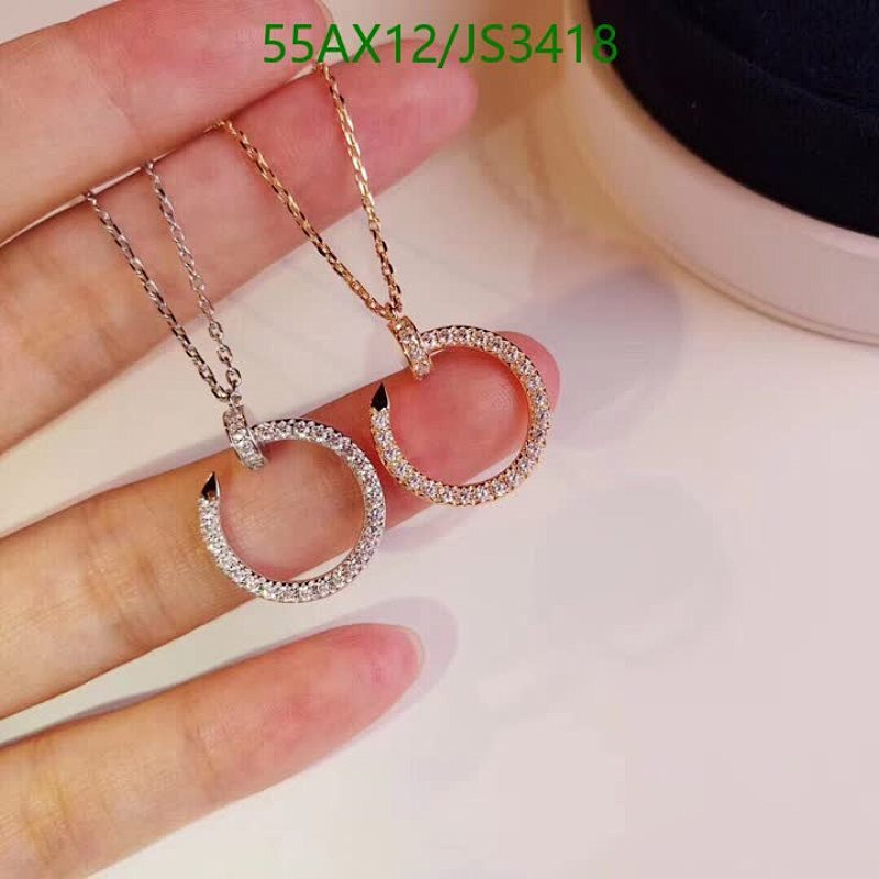 Elegant Nail Design Pendant Necklace, Sparkling Crystal Jewelry for Women
