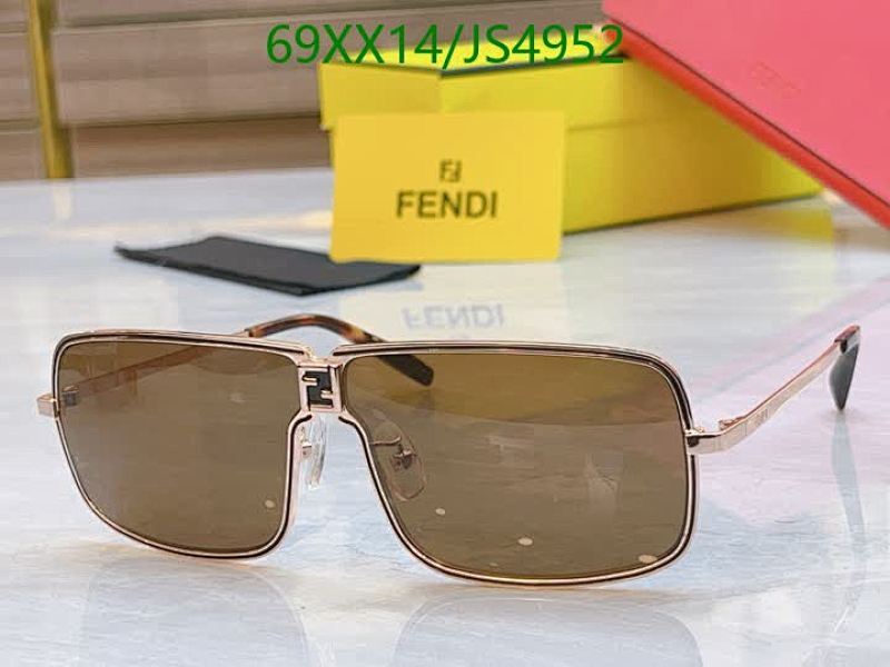 Fendi JS4952 Gold-Tone Metal Brown Lens Pilot Sunglasses | 78-18-120