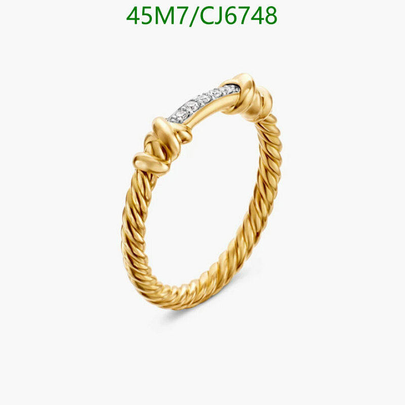 David Yurman Cable Collectibles Ring with Gold and Diamonds, Sizes 6-9