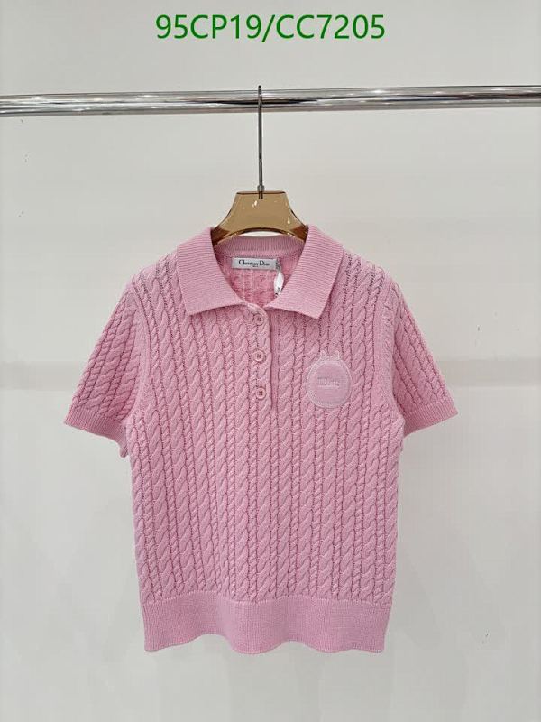 Dior Pink Cable Knit Polo Shirt | Short Sleeve Knitwear Top