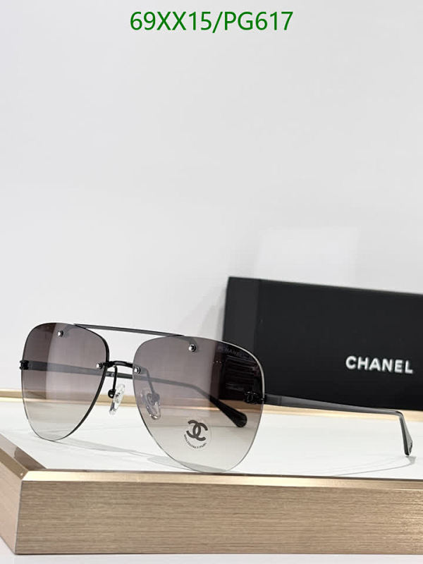 Chanel PG617 Aviator Sunglasses - Gradient Lenses, Metal Frame, Size 61-15-140