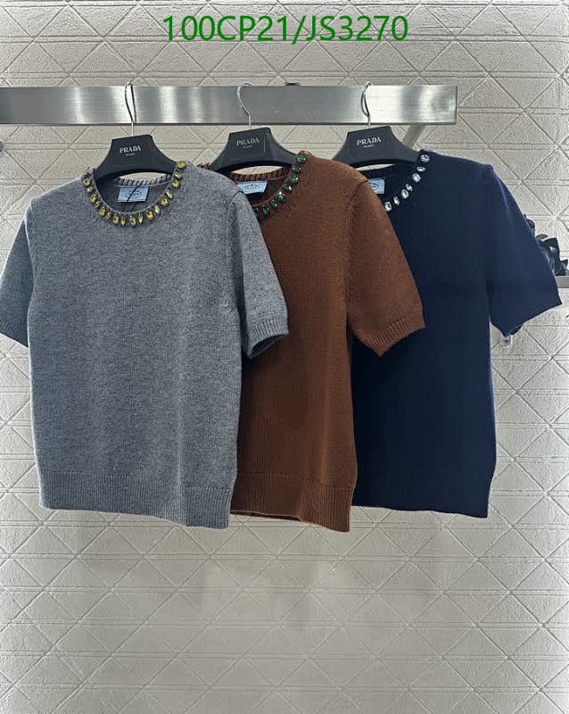 Prada Embellished Wool Short Sleeve Top, Women's Knitwear, Size S-M-L