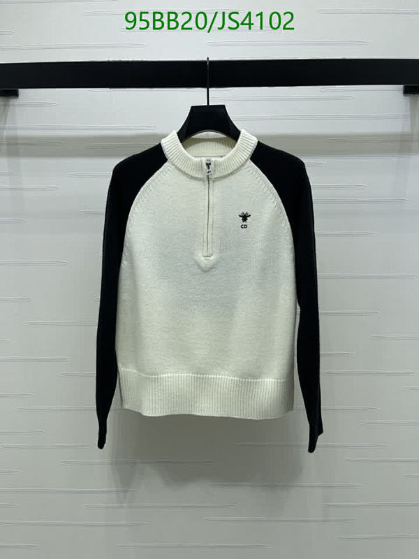 Dior Wool Half-Zip Sweater with CD Icon - Black & White