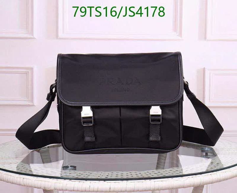 Prada Messenger Bag Nylon and Leather, 26*20*9CM, Black