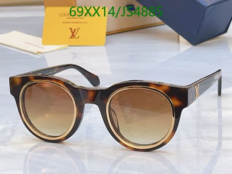 Louis Vuitton JS4885 Brown Tortoise Sunglasses, Round Frame 53-22-143