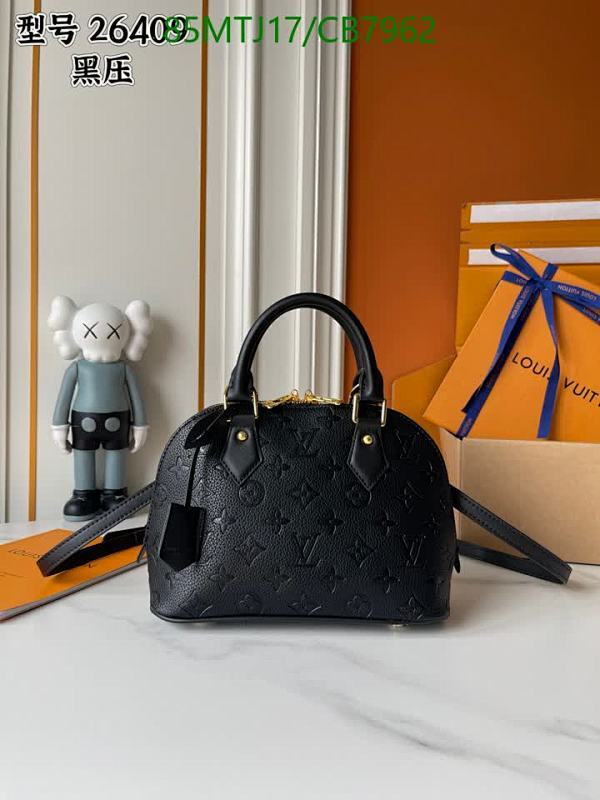 Louis Vuitton Alma BB Black Embossed Leather Satchel, 23.5 x 17.5 x 11.5 cm