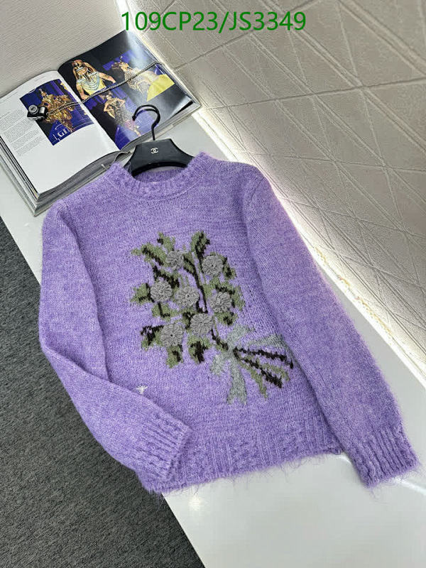 Dior Floral Embroidered Wool Blend Sweater - Elegant Knitwear for Women