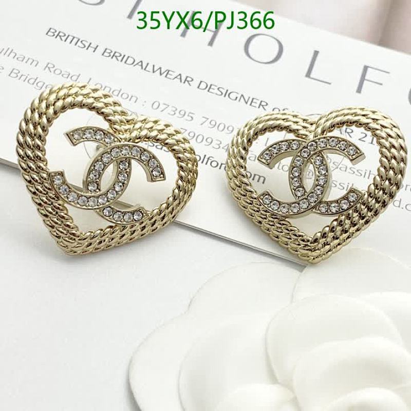 Chanel Heart-Shaped Earrings with Rhinestone Logo, Gold Finish