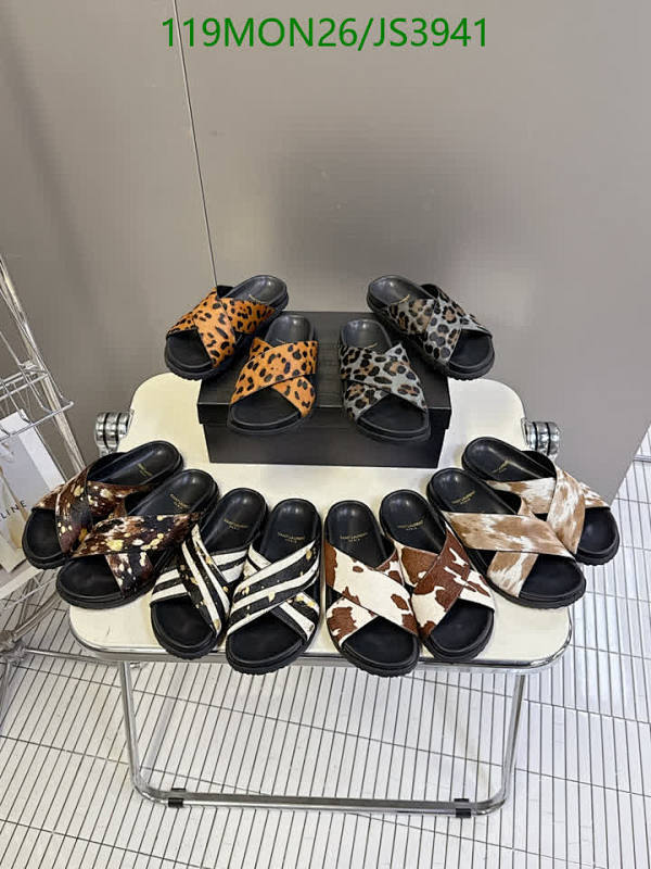 Yves Saint Laurent Women's Leather Criss Cross Sandals - Multiple Animal Prints