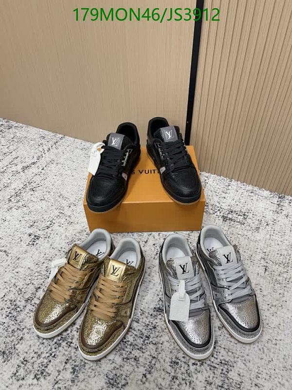 Louis Vuitton Men's Leather Casual Sneakers, Lace-up, Round Toe, Unisex Design 6 Louis Vuitton Unisex Cowhide Sneakers, Stylish Comfort EU35-45