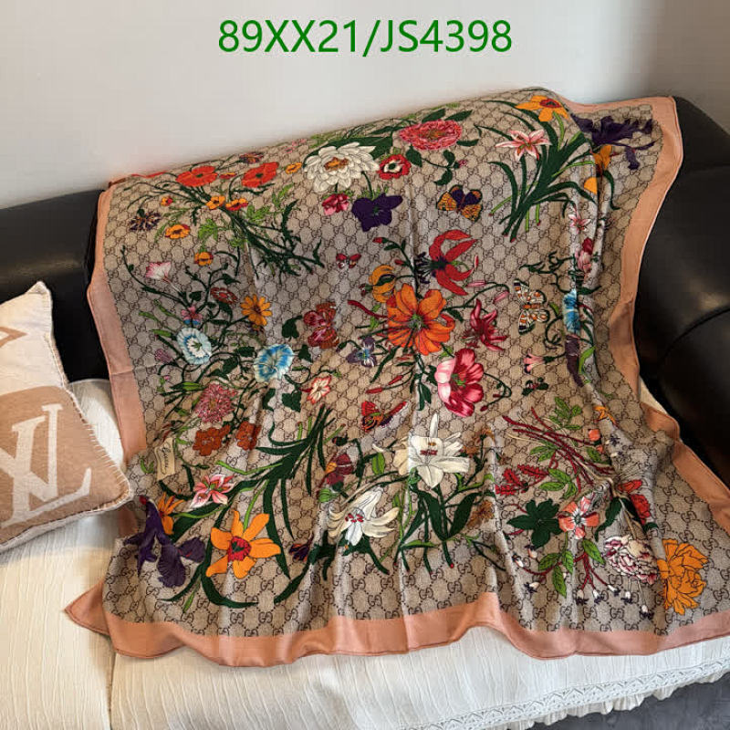 Gucci Flora Silk Cashmere Blend Scarf Shawl 140cm - Designer Floral Scarf 6 Gucci Flora Silk Cashmere Blend Scarf Shawl 140cm - Designer Floral Scarf