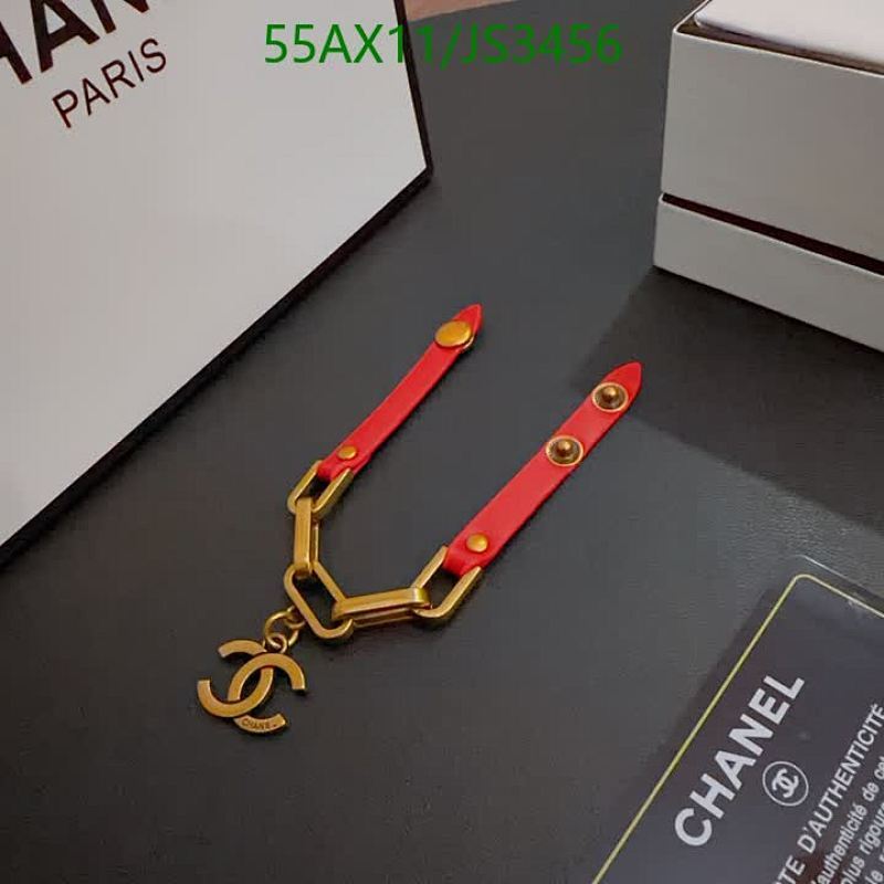 Chanel Red Leather & Gold Metal Chain Bracelet Women Jewelry, Stylish Design