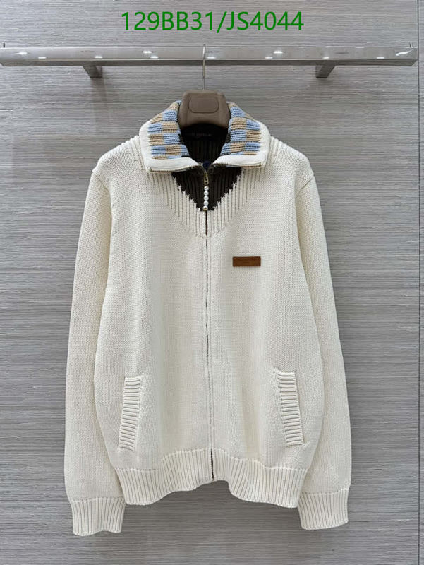 Louis Vuitton Men's Cotton Knit Zip-Up Cardigan Sweater - Ivory, Size S-M-L