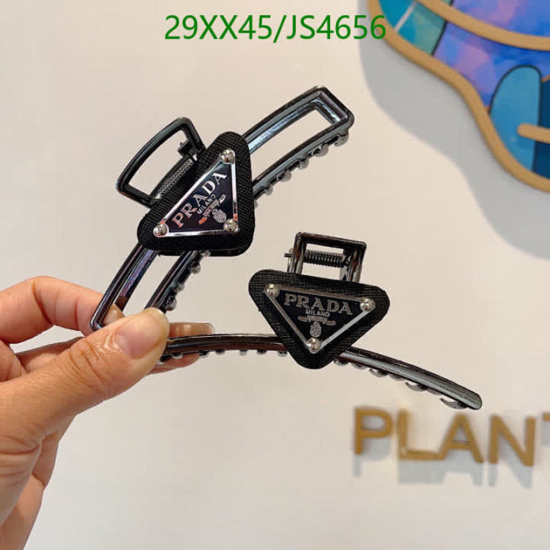 Prada Hair Claw Clip with Triangle Logo, Metal Hair Accessories For Women