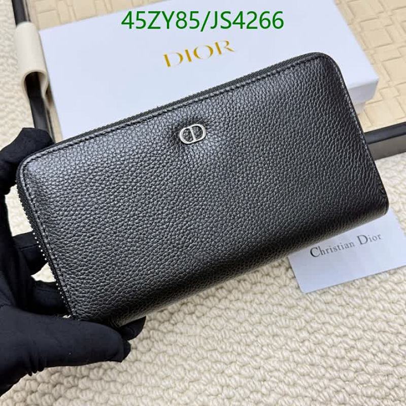 Dior 315 Black Genuine Leather Zip Around Wallet - 20-11CM