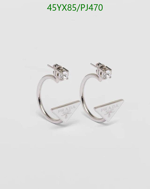 Prada Jewelry Silver-Tone Crystal Embellished Hoop Earrings - PJ470