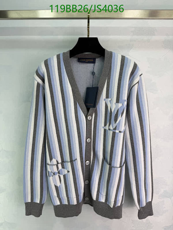 Louis Vuitton Striped Wool Cardigan, Designer Knitwear, Luxury Apparel, Size S-M-L