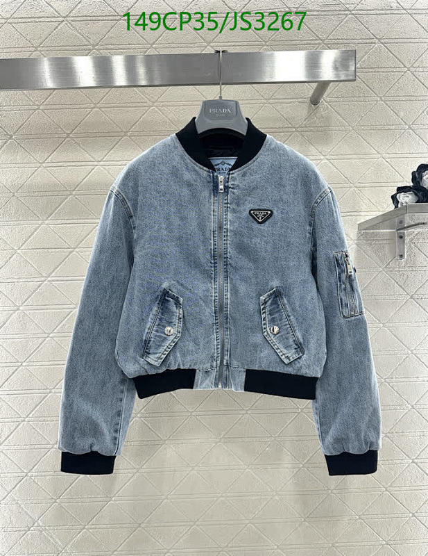Prada Denim Jacket for Women, Light Blue Wash, Stylish Outerwear