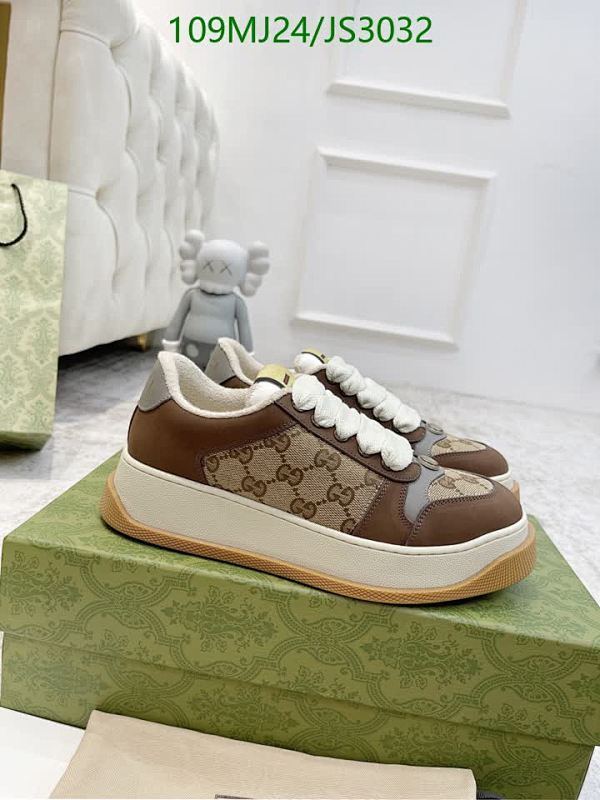 Gucci Women's Brown Leather Platform Sneakers with Signature GG Monogram