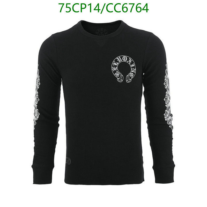 Chrome Hearts Black Long Sleeve T-Shirt with Floral Sleeve Detailing