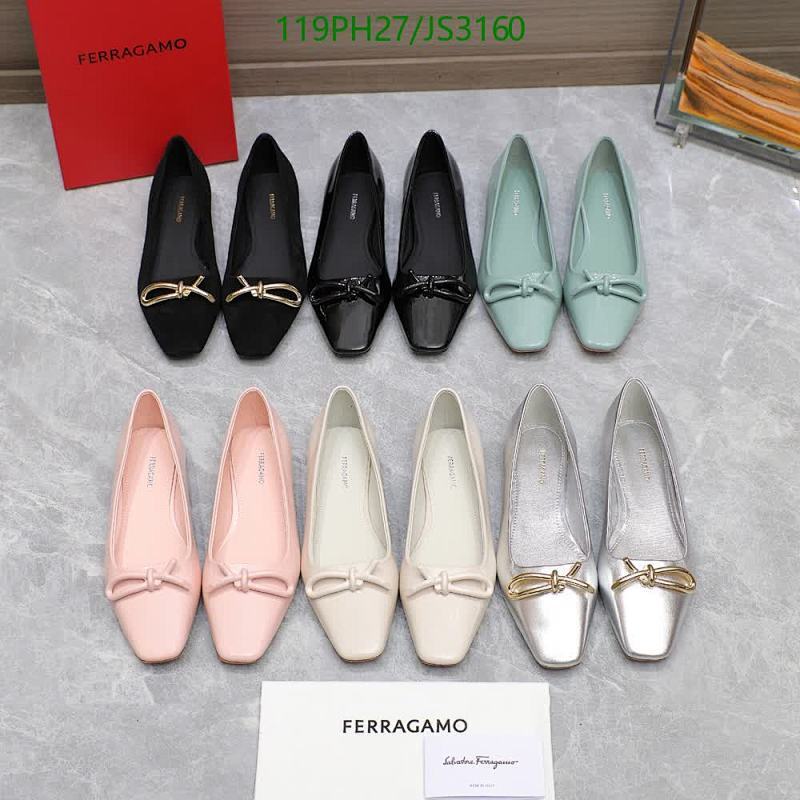 Ferragamo Women's Leather Ballet Flats with Bow Detail - Various Colors