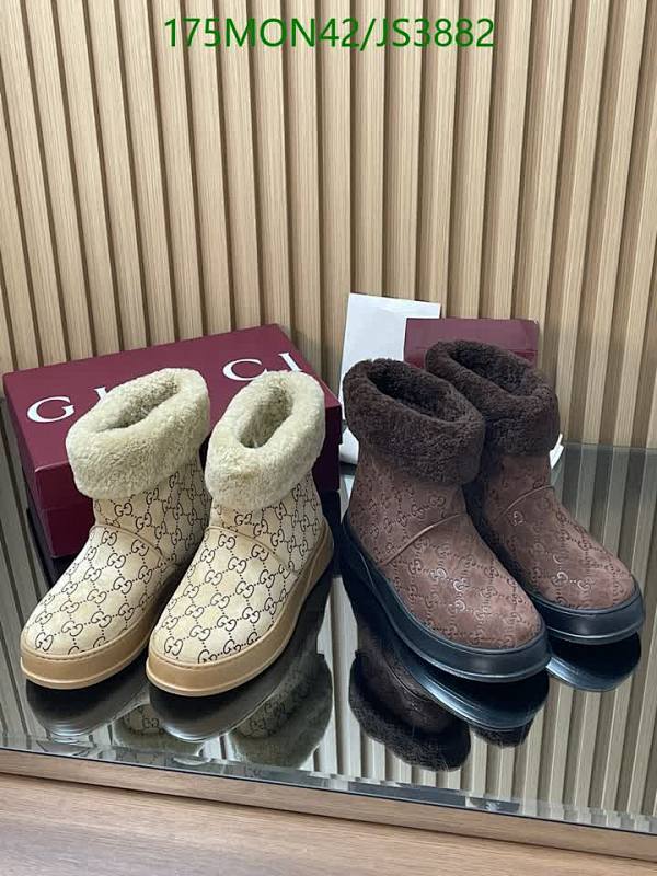 Gucci Women's Ankle Boots Wool Blend With GG Supreme Pattern