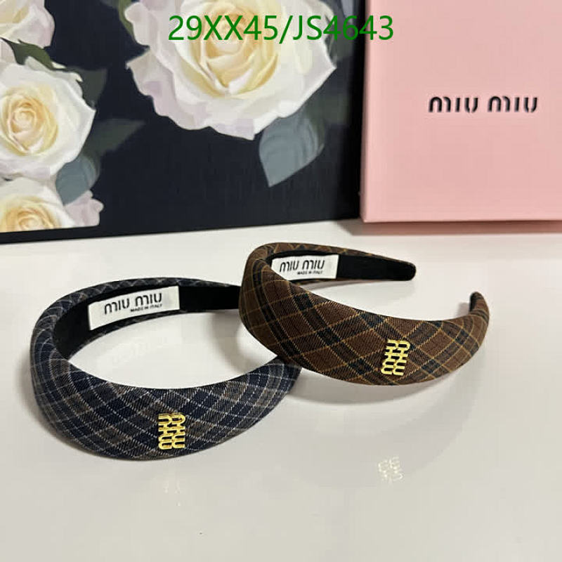 Miu Miu Plaid Headband with Logo Accent - Stylish Hair Accessory 3 Miu Miu Plaid Headband with Logo Accent - Stylish Hair Accessory