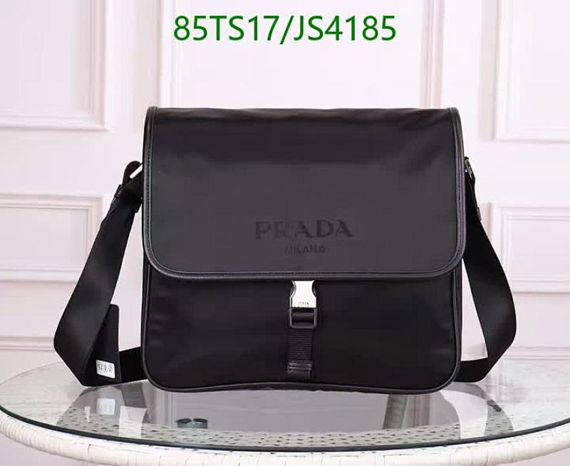 Prada Men's Black Nylon & Leather Messenger Bag, 30*28*12CM, Model 166