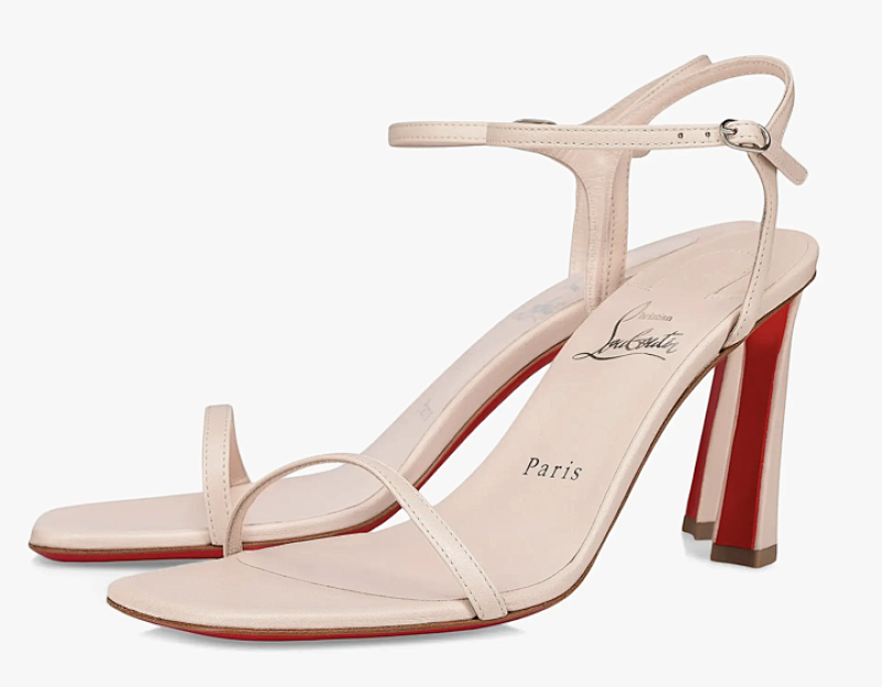 Christian Louboutin Women's Beige Leather Heeled Sandals, EU 35-42, 10cm Heel