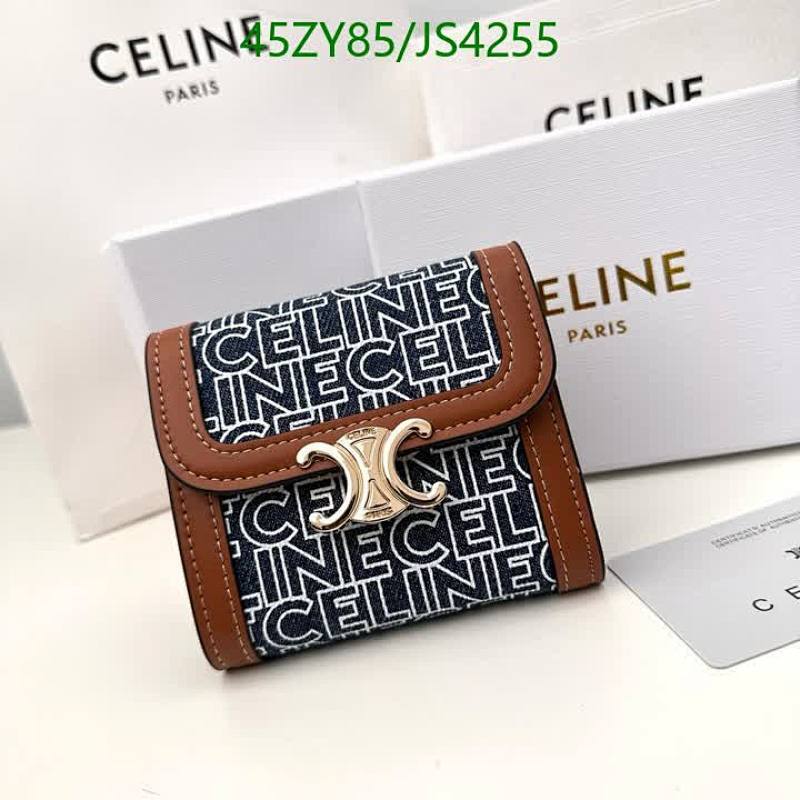 Celine Triomphe Genuine Leather Wallet - Compact & Stylish JS4255