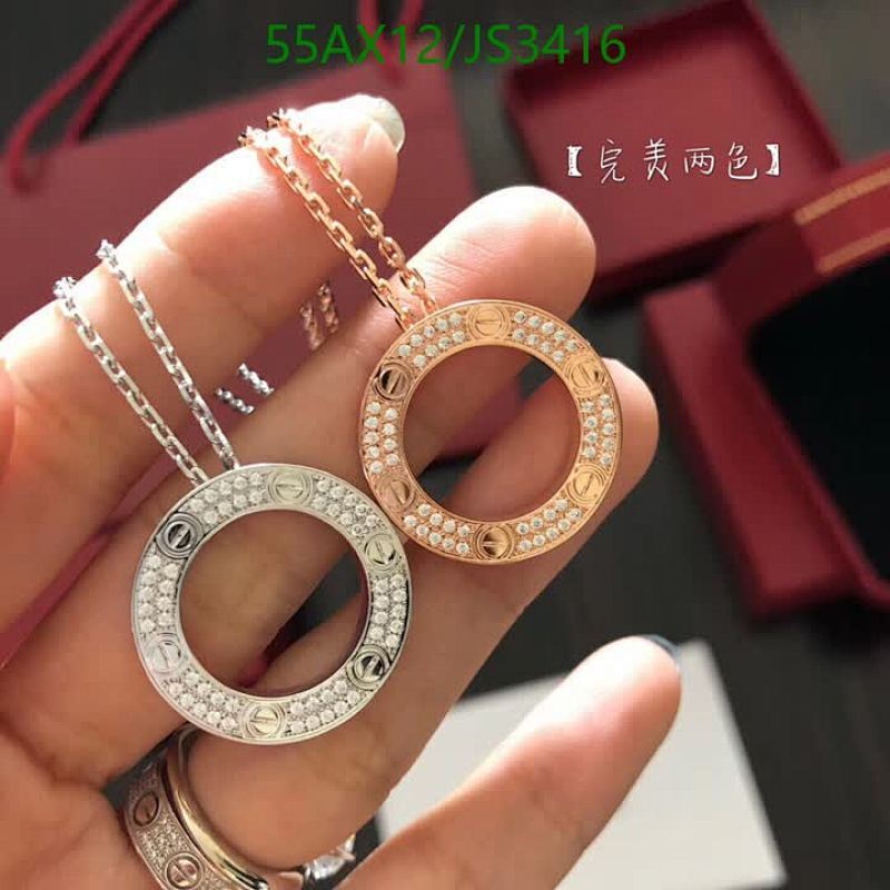 Cartier Love Pendants Necklace Gold Silver Diamond Circle JS3416