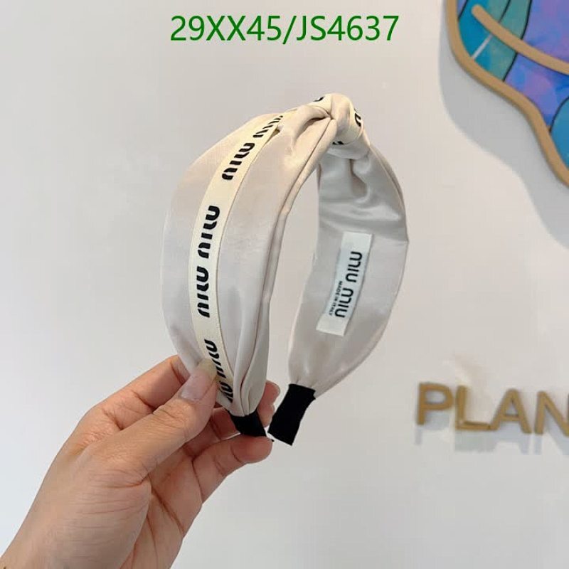 Miu Miu Women's Headband with Logo - Elegant Hair Accessory for Women 4 Miu Miu Women's Headband with Logo - Elegant Hair Accessory for Women