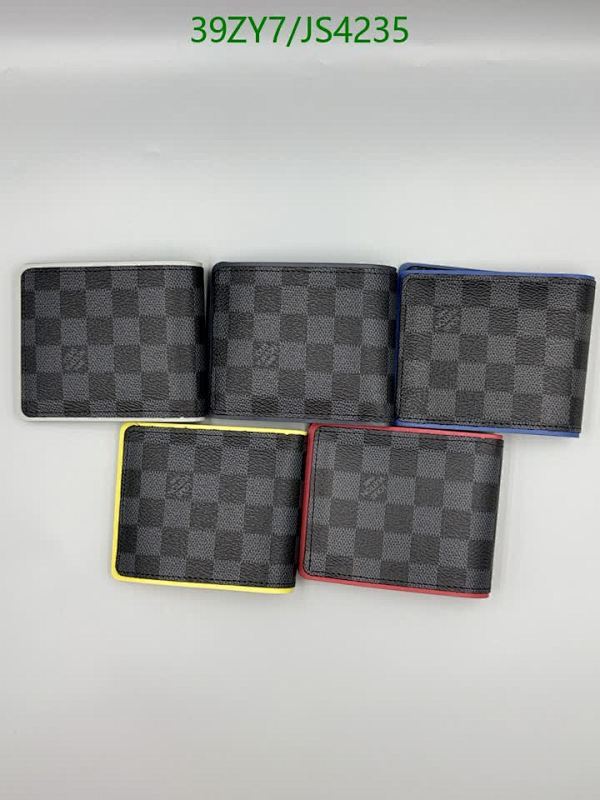 Louis Vuitton Black Damier Ebene Multiple Wallet Leather Bifold 12-9CM