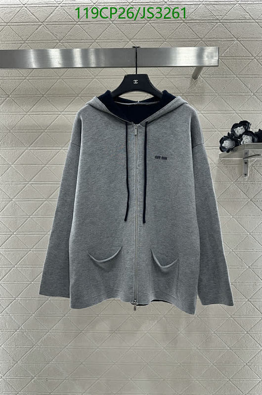 Miu Miu Women's Grey Wool Full Zip Hoodie Long Sleeve Casual Coat Jacket