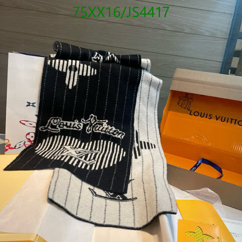 Louis Vuitton Black and White Cashmere Scarf, 180-32CM, Designer Winter Fashion