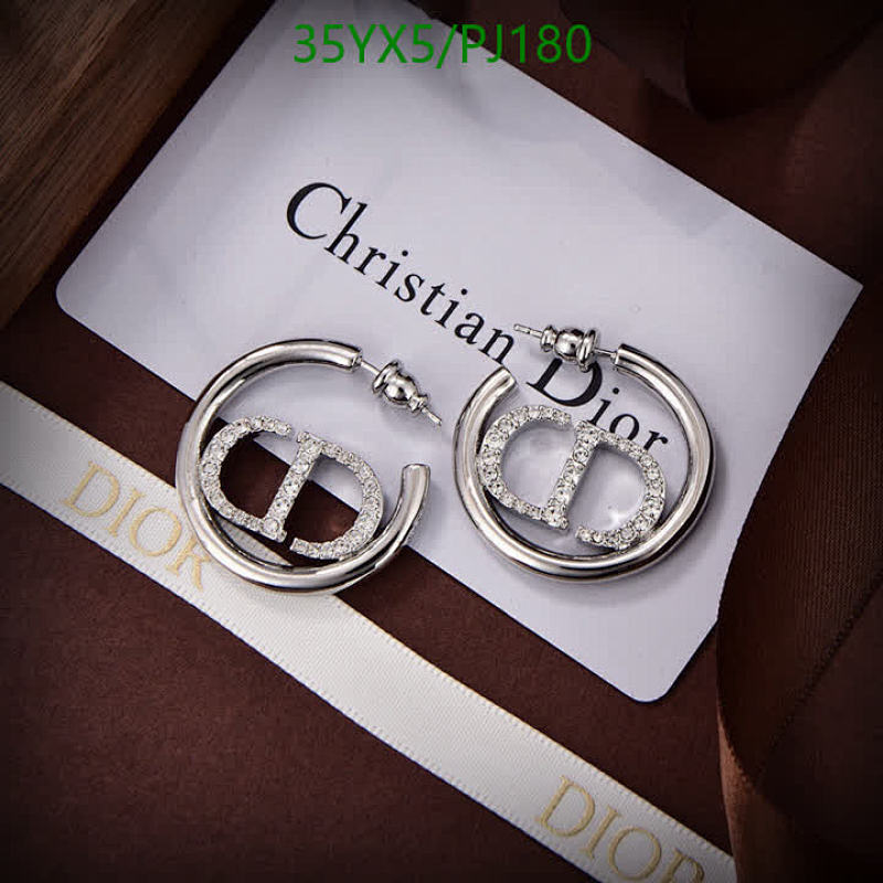 Christian Dior Tribales Earrings Silver-Finish Crystals CD Signature Jewelry