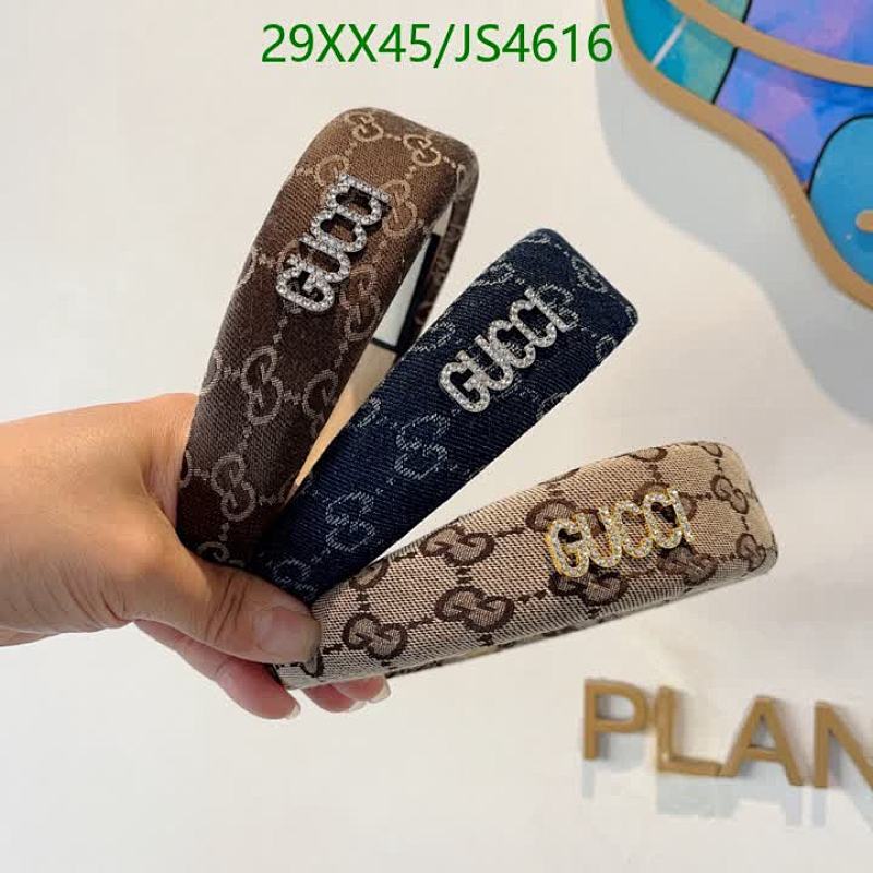 Gucci Headband with Rhinestone Logo, Designer Hair Accessory, Stylish Headwear