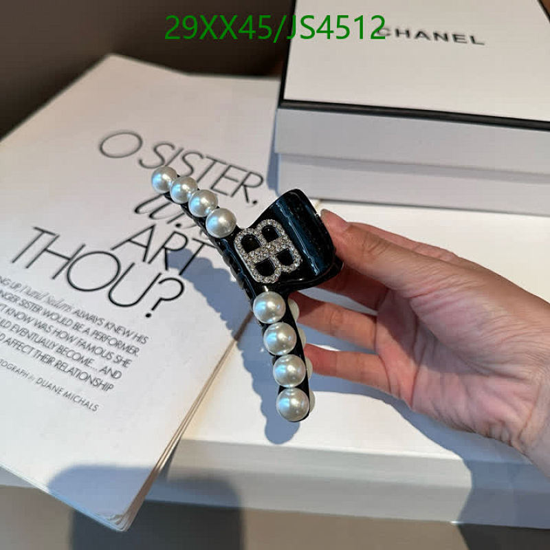 Balenciaga Black Hair Claw Clip with Pearls and Crystal Logo JS4512