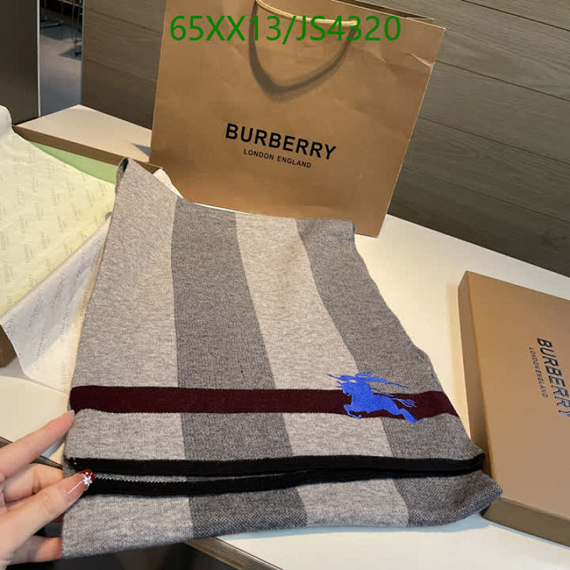 Burberry Scarf Cashmere Blend, Striped Design, 200 x 32 cm - Warm & Stylish