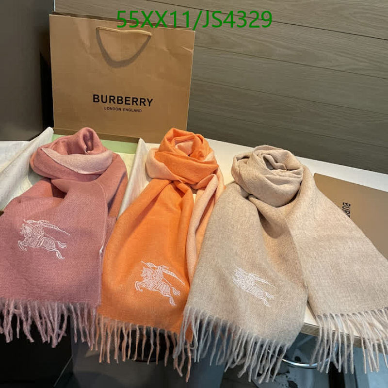 Burberry Cashmere Scarf 30-200 CM, Classic Design, Warm and Stylish - JS4329