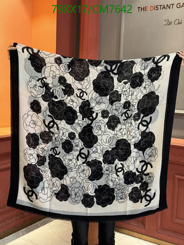 Elegant Chanel Cashmere Scarf - Floral Design, 100-200CM, Luxurious and Stylish