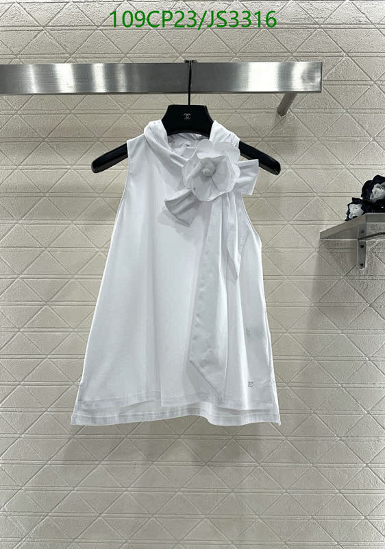 Chanel White Sleeveless Cotton Top with Floral Detail - Size S-M-L