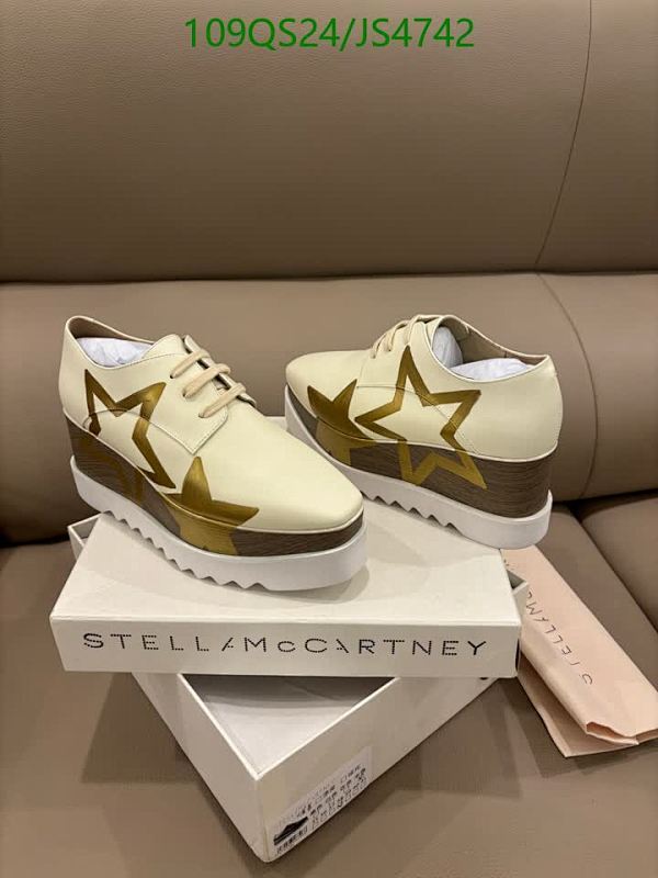 Stella McCartney Women's Cream Leather Platform Sneakers with Gold Star Detail