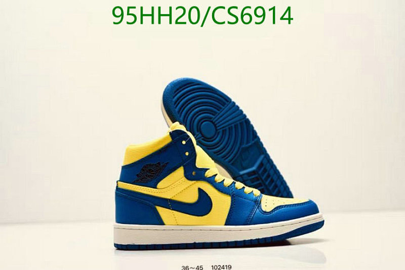 Nike Air Jordan 1 High 'Blue Yellow' Women Shoes, Size EU36-45, CS6914