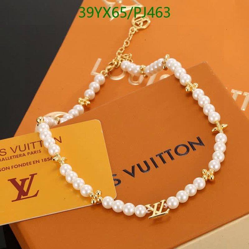 Louis Vuitton Pearl Bracelet with Gold Accents, Elegant Jewelry for Women