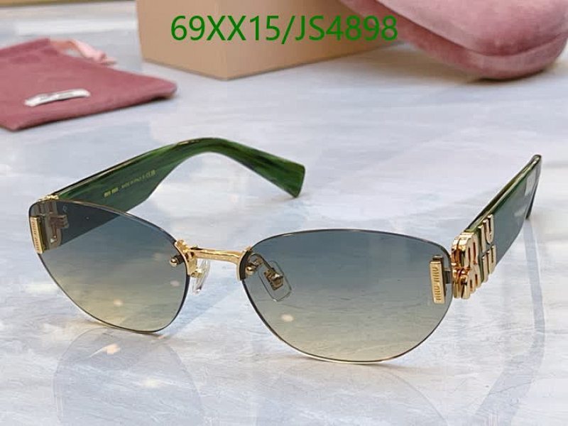 Miu Miu JS4898 Green and Gold Women's Sunglasses - 62-18-140, Elegant Design